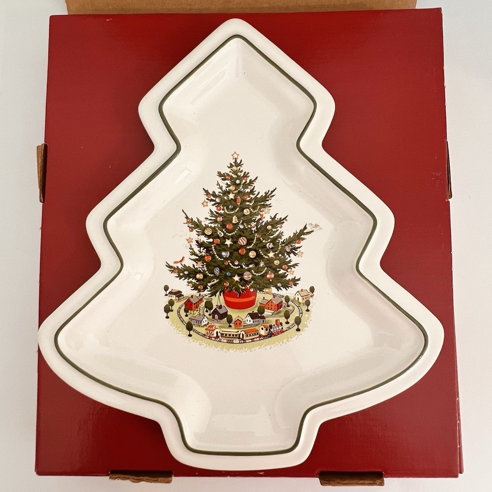 PFALTZGRAFF Christmas Heritage Tree Dish Serving Plate Vintage Original Box